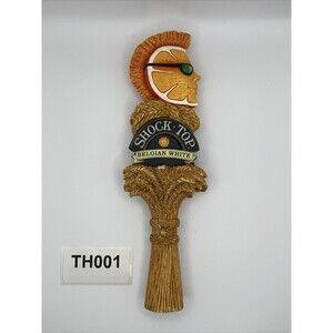 Shock Top Belgian White 2 Sided Draft Beer Tap Handle Tapper Mancave Bar Pub